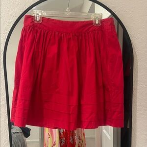 Red A-Line Women's cotton Skirt